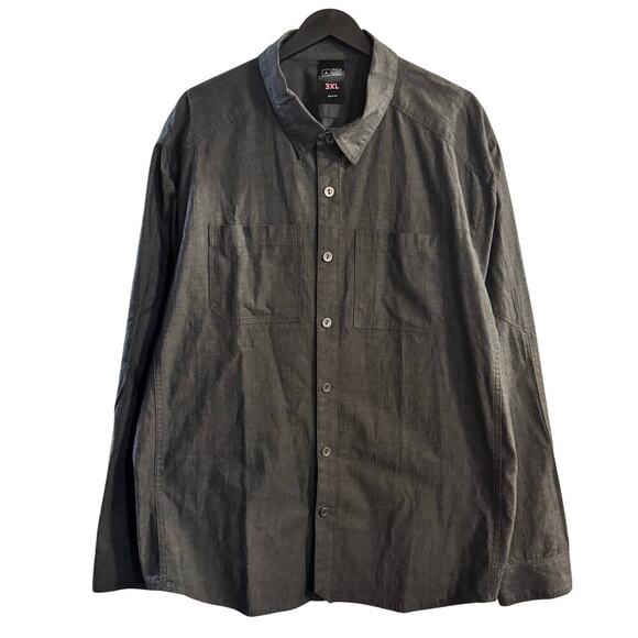 Triple Aught Design Made in USA Charcoal LS Button Down Shirt Men’s Sz 3XL Metal - Picture 1 of 7